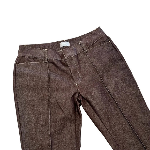 Vintage 2001 Y2K Old Navy Chocolate Brown Denim Pants 10 - Picture 2 of 12